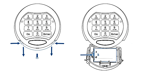 Замена батарейки, если батарейный отсек снаружи. 