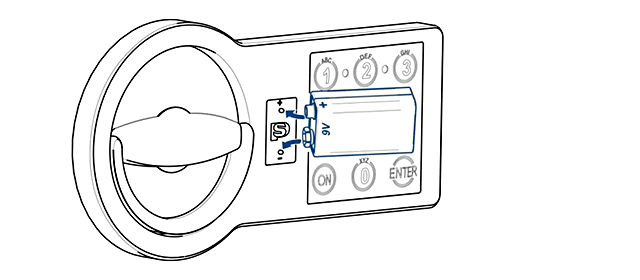 Подключение замка к внешнему источнику питания.