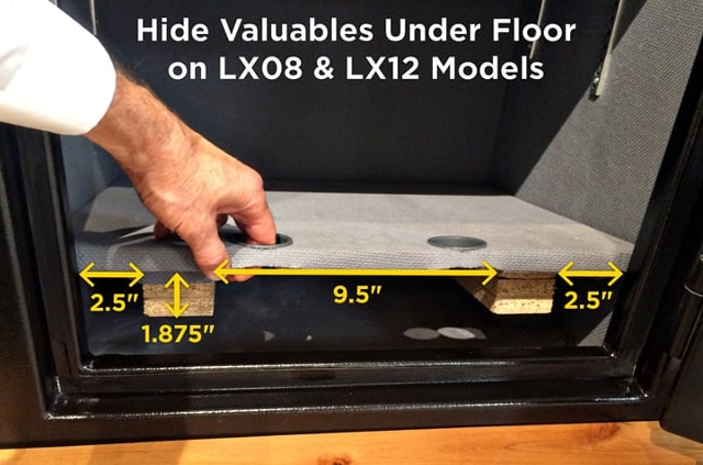 Тайник в виде двойного дна у сейфов Liberty Premium Home