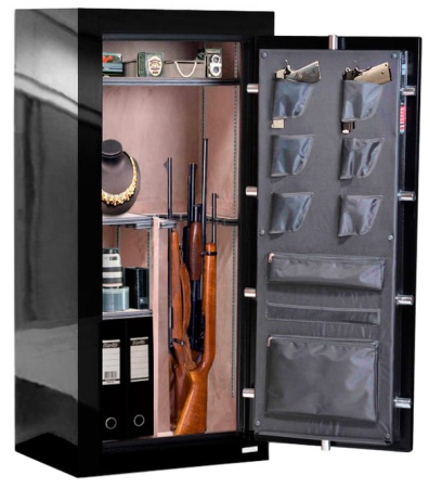 Сейф Cazador DL19 BLG — внутреннее устройство, с наполнением.