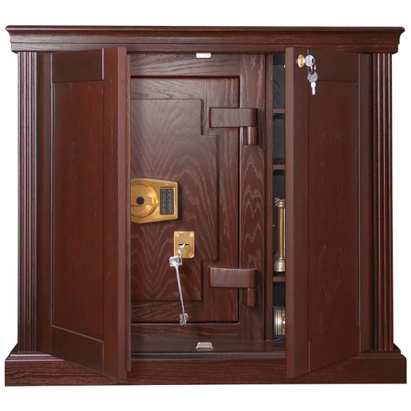 Сейф Safewood 5678T EL DS314 Flock - с приоткрытыми мебельными дверцами