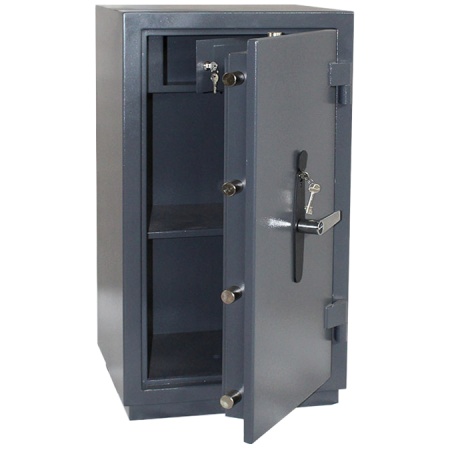 Сейф Контур ПК-30Т — открытый, внутреннее устройство.