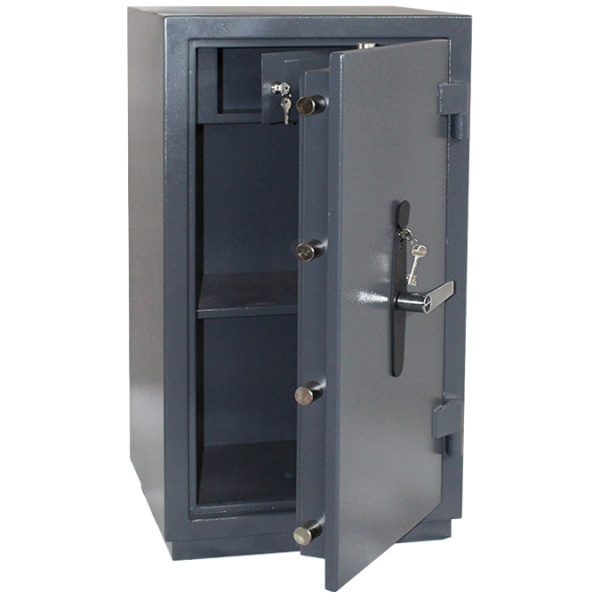 Сейф Контур ПК-30Т — открытый, внутреннее устройство.