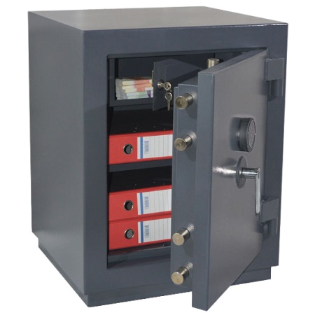 Сейф Контур ТК-10ТЕ — открытый, внутреннее устройство.