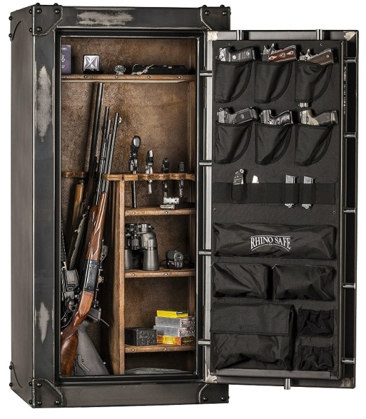 Сейф Rhino Ironworks CIWD6030 EL — открытый, с ружьями. Сейф Rhino Ironworks CIWD6030 EL — открытый, с ружьями.