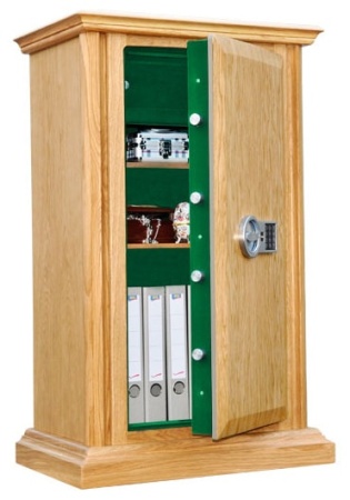Сейф SafeWood 112 EL Flock (открытый, зеленый флок, панель chrom)