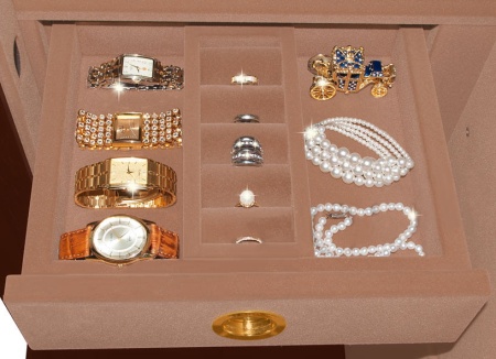 Один из вариантов вставок в лоток (флок - бежевый)