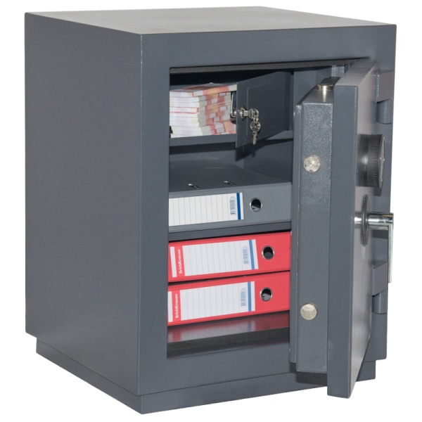 Сейф Контур ПКО-10ТЕ — открытый, внутреннее устройство.