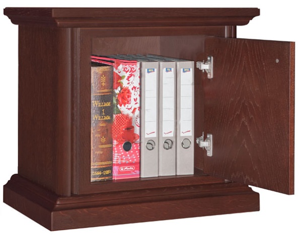 Тумба-подставка 585 под сейфы SafeWood — со снятой полкой.