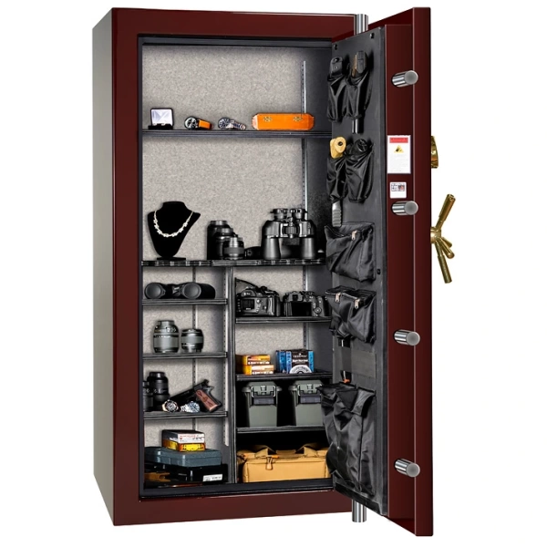 Сейф Rhino CD6030X BEL BUW BR — открытый, внутреннее устройство.