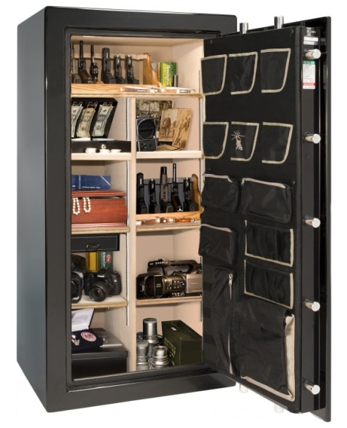 Сейф Liberty Lincoln 25BKG-BR — открытый, внутреннее устройство, с полками.