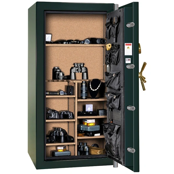 Сейф Rhino CD6030X EL GNG BR — открытый, внутреннее устройство.