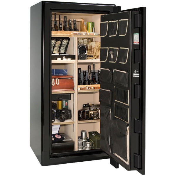 Сейф Liberty Presidential 25BKW-BR — открытый, внутреннее устройство.