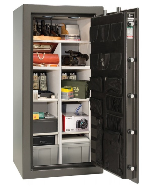 Сейф Liberty Franklin 25GTT-CH — открытый, внутреннее устройство.