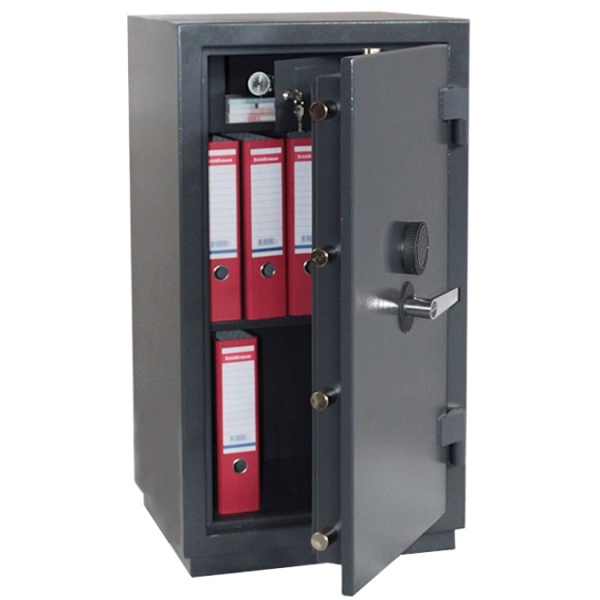 Сейф Контур ПК-30ТЕ — открытый, с установленными папками А4.