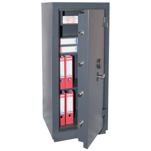 Сейф Контур ПКО-40ТЕ — открытый, внутреннее устройство.