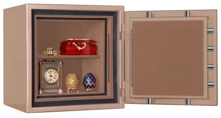 Сейф Elitsafe 2644 EL M Flock — открытый, внутреннее устройство.