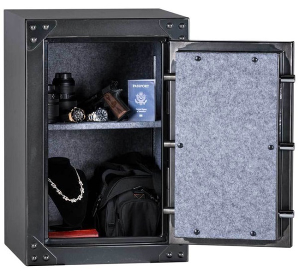 Сейф Rhino Kodiak KSB3020E EL — интерьер, ригельная система. Сейф Rhino Kodiak KSB3020E EL — интерьер, ригельная система.