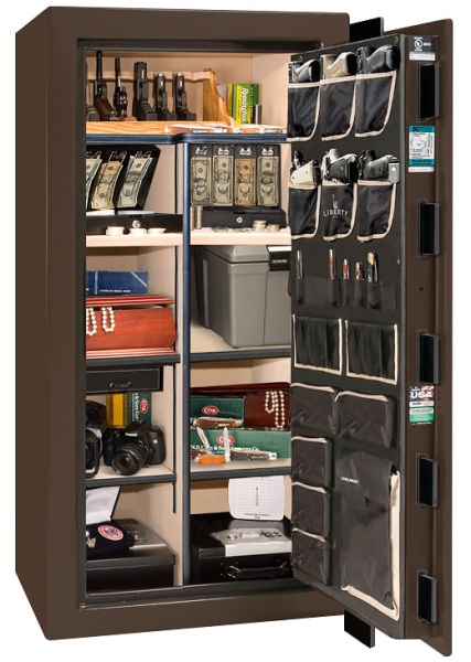 Сейф Liberty Lincoln 25BZG-BC — открытый, внутреннее устройство.