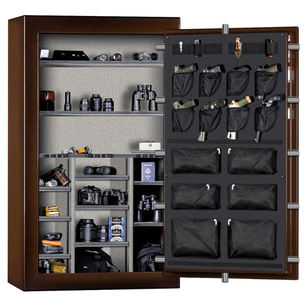 Сейф Rhino CD7242X EL BZG BR — открытый, внутреннее устройство.