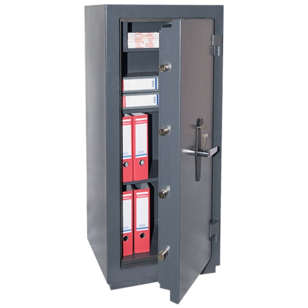 Сейф Контур ПКО-40Т — открытый, внутреннее устройство.