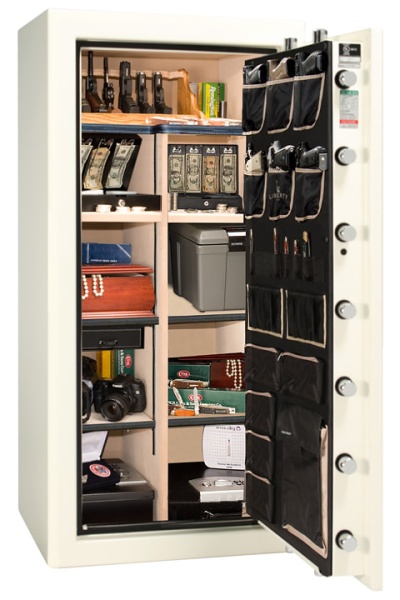 Сейф Liberty Magnum 25WTG-BC — открытый, внутреннее устройство.