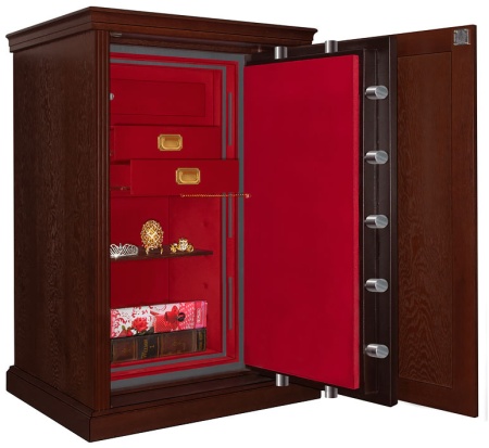 Сейф Safewood 29112T EL DS2 Flock 2DR — открытый, внутреннее устройство.