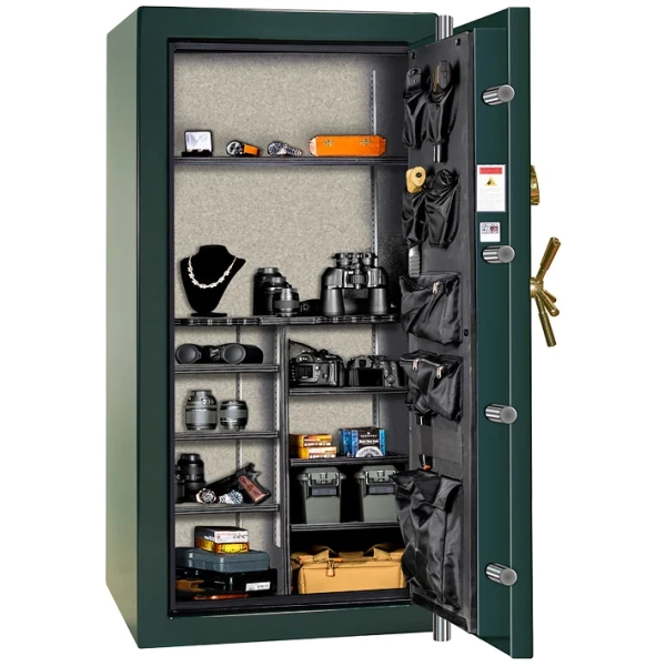 Сейф Rhino CD6030X EL GNG BR — открытый, внутреннее устройство.