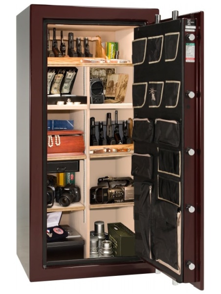 Сейф Liberty Lincoln 25BUG-BR MT — открытый, внутреннее устройство.