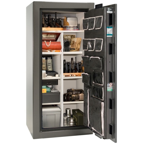 Сейф Liberty Lincoln 25GYG-BC — открытый, внутреннее устройство.